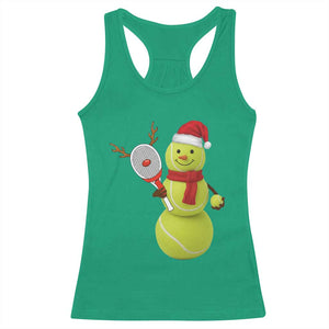 Funny Christmas Tennis Snowman Racerback Tank Top Tennis Lover Gift TS12 Irish Green Print Your Wear