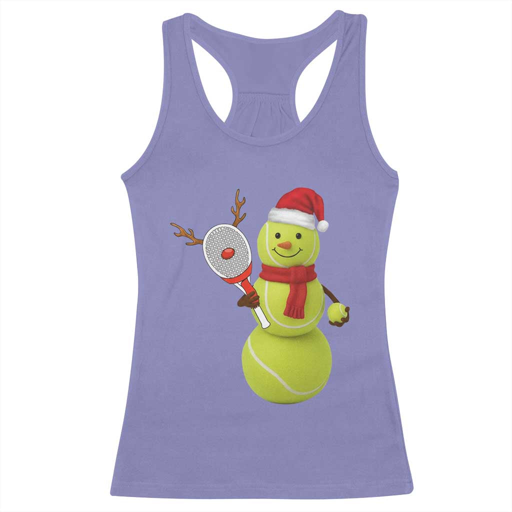 Funny Christmas Tennis Snowman Racerback Tank Top Tennis Lover Gift TS12 Violet Print Your Wear