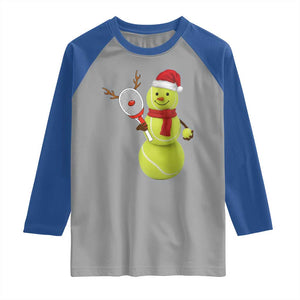 Funny Christmas Tennis Snowman Raglan Shirt Tennis Lover Gift TS12 Sport Gray Royal Print Your Wear