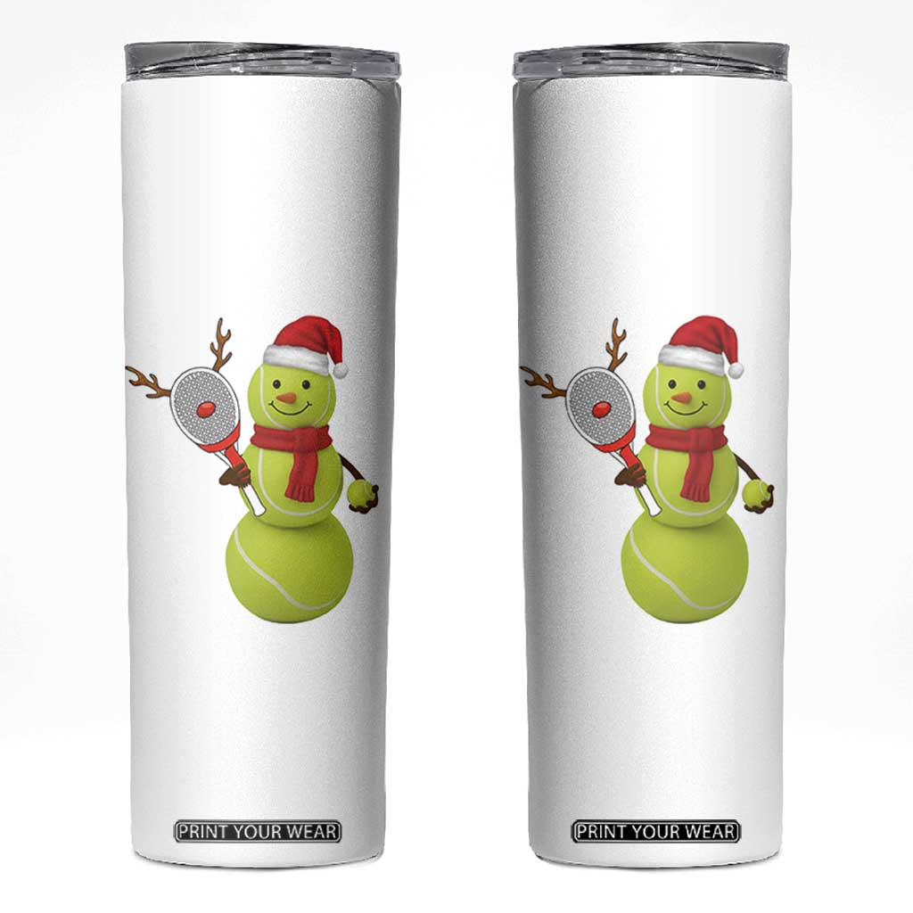 Funny Christmas Tennis Snowman Skinny Tumbler Tennis Lover Gift TS12 White Print Your Wear