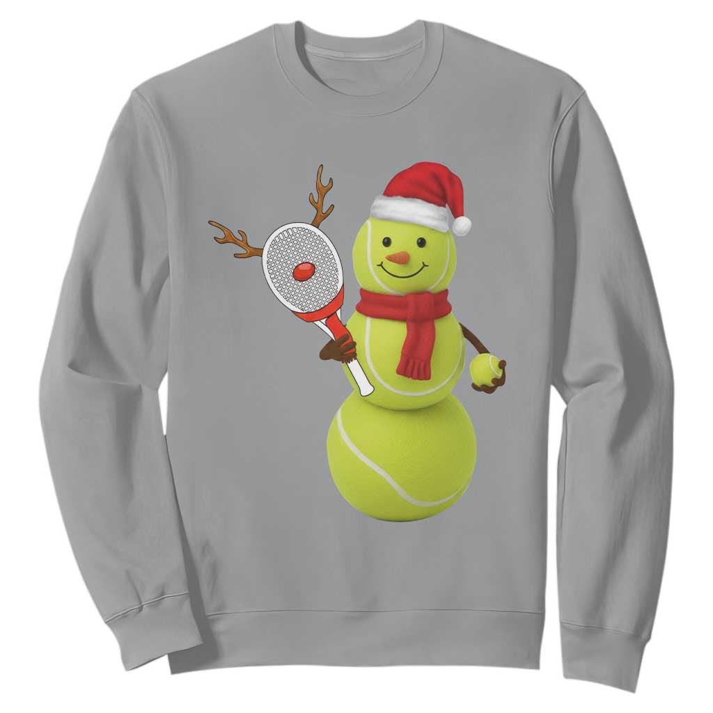 Funny Christmas Tennis Snowman Sweatshirt Tennis Lover Gift TS12 Sport Gray Print Your Wear
