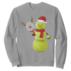 Funny Christmas Tennis Snowman Sweatshirt Tennis Lover Gift TS12 Sport Gray Print Your Wear