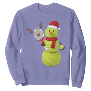 Funny Christmas Tennis Snowman Sweatshirt Tennis Lover Gift TS12 Violet Print Your Wear