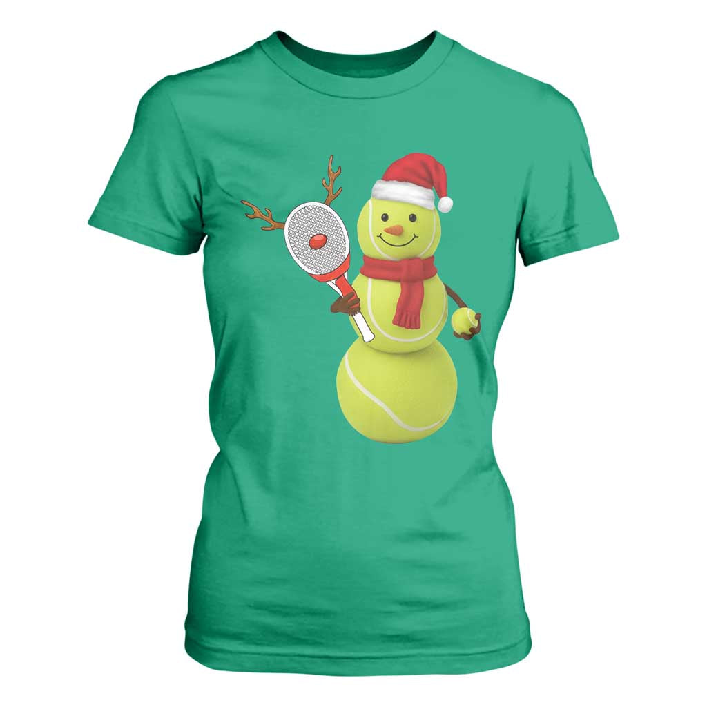 Funny Christmas Tennis Snowman T Shirt For Women Tennis Lover Gift TS12 Irish Green Print Your Wear