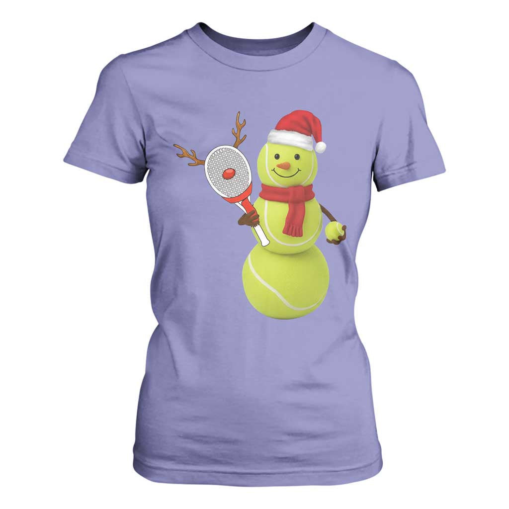Funny Christmas Tennis Snowman T Shirt For Women Tennis Lover Gift TS12 Violet Print Your Wear