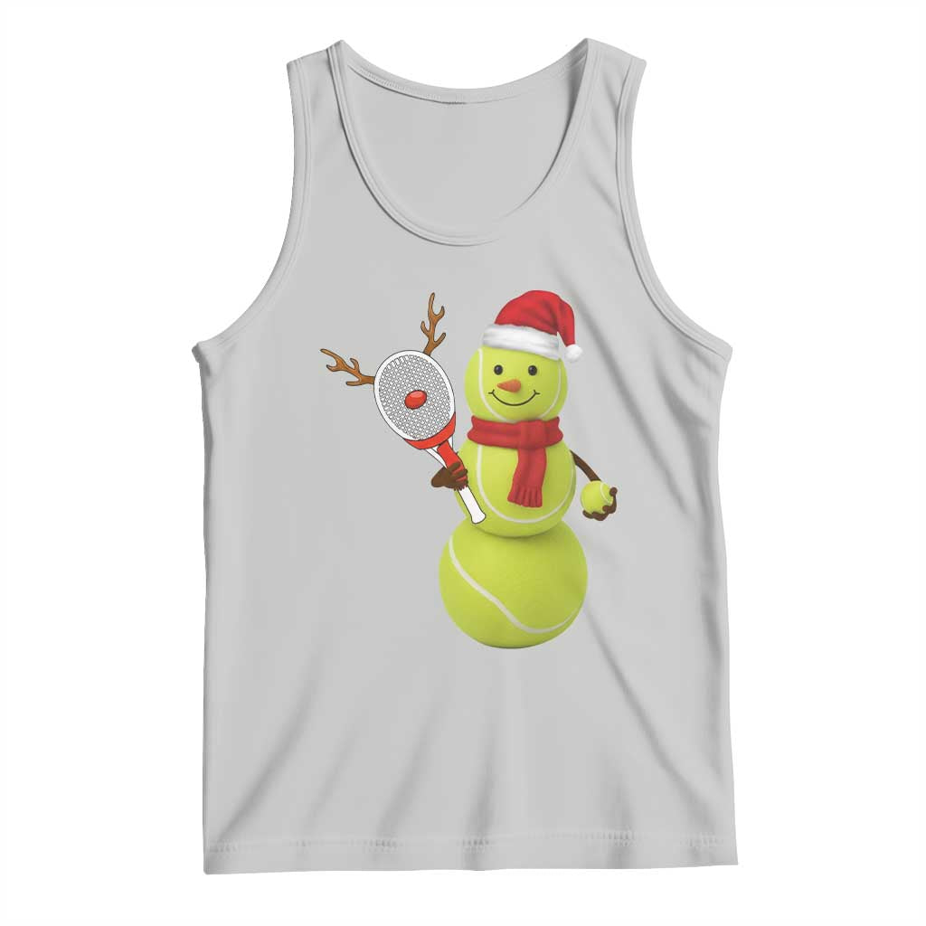 Funny Christmas Tennis Snowman Tank Top Tennis Lover Gift TS12 Ash Print Your Wear