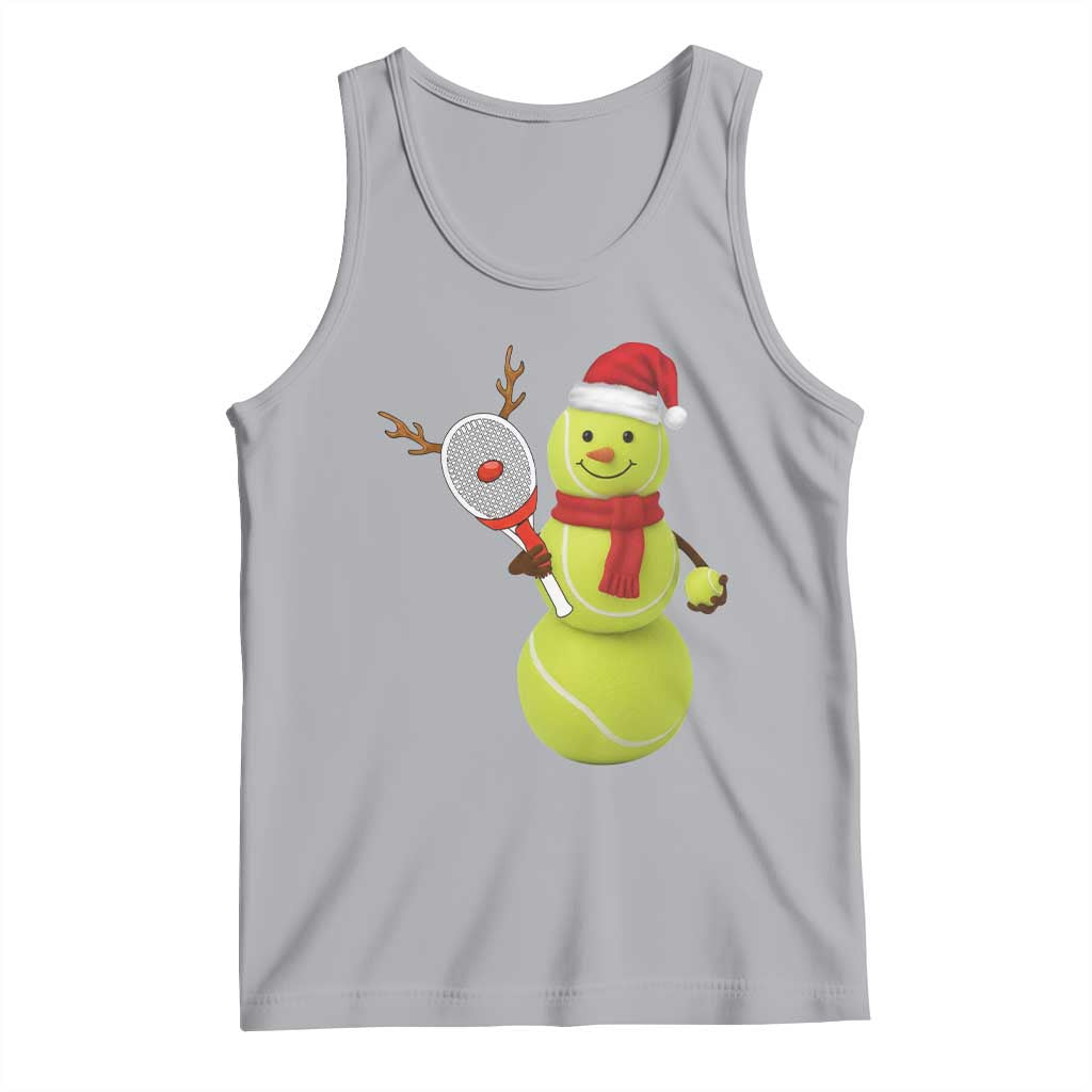 Funny Christmas Tennis Snowman Tank Top Tennis Lover Gift TS12 Athletic Heather Print Your Wear
