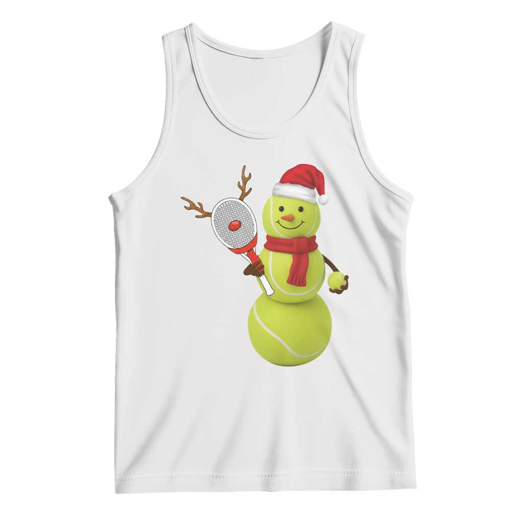 Funny Christmas Tennis Snowman Tank Top Tennis Lover Gift TS12 White Print Your Wear