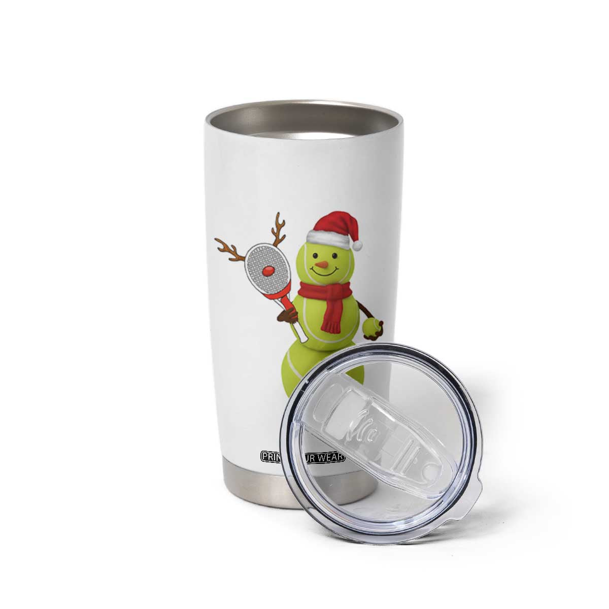 Funny Christmas Tennis Snowman Tumbler Cup Tennis Lover Gift TS12 Print Your Wear