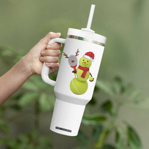 Funny Christmas Tennis Snowman Tumbler With Handle Tennis Lover Gift TS12 Print Your Wear