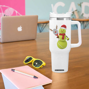 Funny Christmas Tennis Snowman Tumbler With Handle Tennis Lover Gift TS12 Print Your Wear