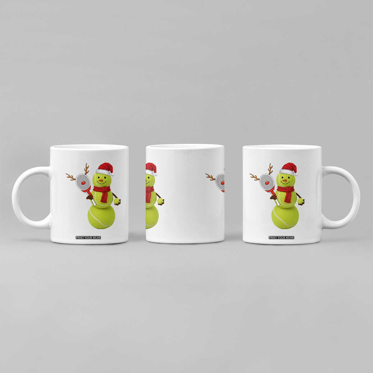 Funny Christmas Tennis Snowman Coffee Mug Tennis Lover Gift TS12 Print Your Wear