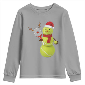 Funny Christmas Tennis Snowman Youth Sweatshirt Tennis Lover Gift TS12 Sport Gray Print Your Wear