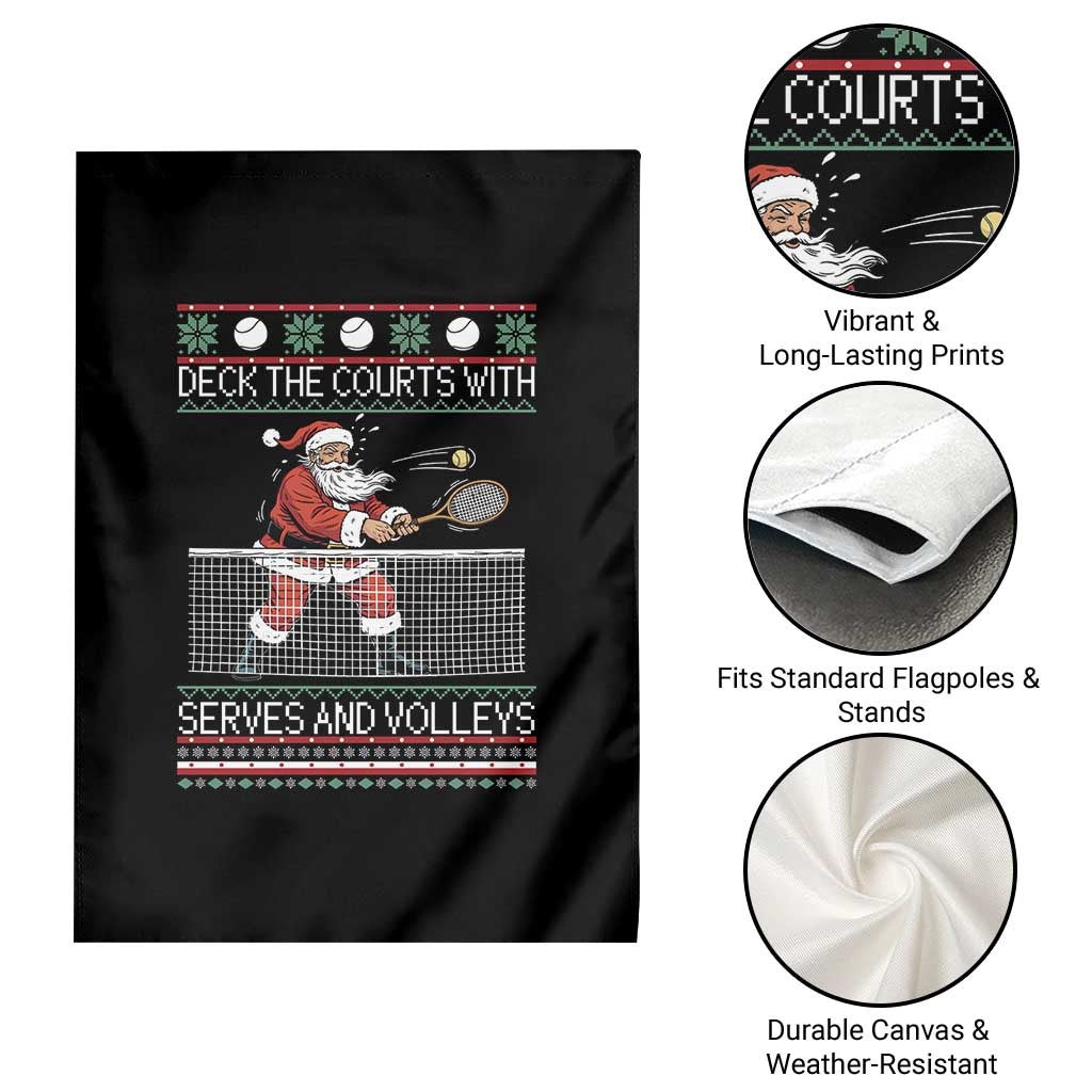 Deck The Courts With Serves And Volleys Garden Flag Funny Tennis Ugly Christmas TS12 Print Your Wear