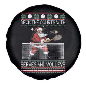 Deck The Courts With Serves And Volleys Spare Tire Cover Funny Tennis Ugly Christmas TS12 Print Your Wear