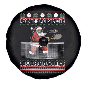 Deck The Courts With Serves And Volleys Spare Tire Cover Funny Tennis Ugly Christmas TS12 Print Your Wear