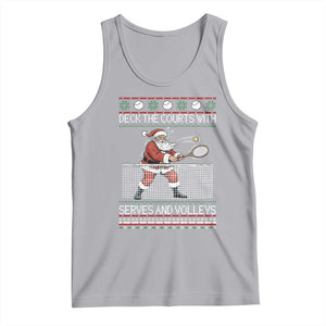 Deck The Courts With Serves And Volleys Tank Top Funny Tennis Ugly Christmas TS12 Athletic Heather Print Your Wear