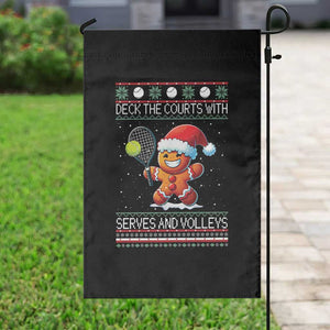 Funny Tennis Ugly Christmas Gingerbread Player Gift Garden Flag Deck The Courts With Serves And Volleys TS12 Print Your Wear