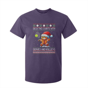 Funny Tennis Ugly Christmas Gingerbread Player Gift T Shirt For Kid Deck The Courts With Serves And Volleys TS12 Purple Print Your Wear