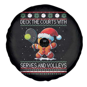 Funny Tennis Ugly Christmas Gingerbread Player Gift Spare Tire Cover Deck The Courts With Serves And Volleys TS12 Print Your Wear