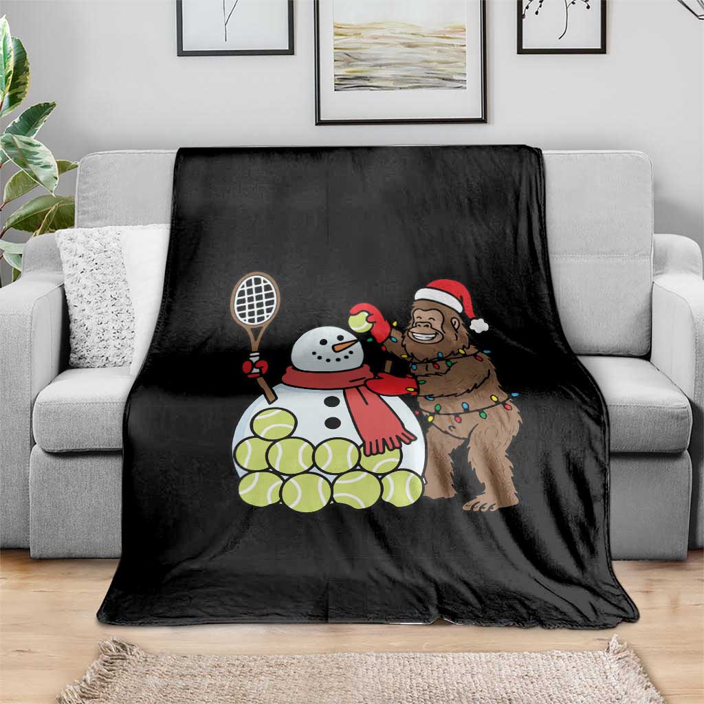 Funny Squatch Christmas Tennis Gift Throw Blanket Bigfoot Player Enthusiast TS12 Print Your Wear