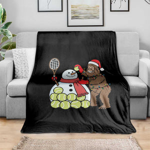 Funny Squatch Christmas Tennis Gift Throw Blanket Bigfoot Player Enthusiast TS12 Print Your Wear