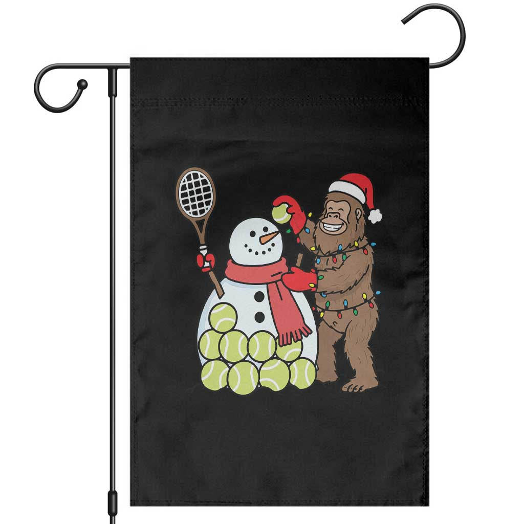 Funny Squatch Christmas Tennis Gift Garden Flag Bigfoot Player Enthusiast TS12 Black Print Your Wear