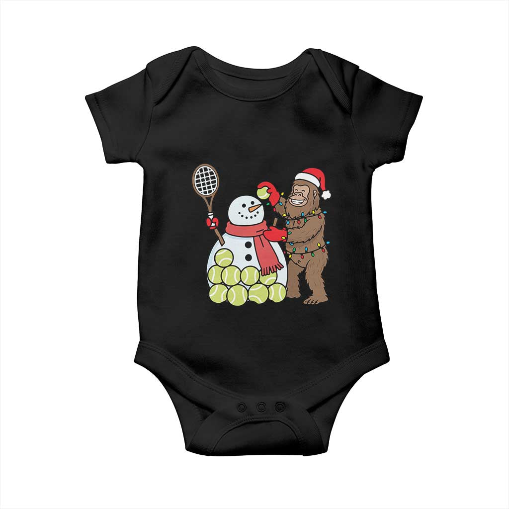 Funny Squatch Christmas Tennis Gift Baby Onesie Bigfoot Player Enthusiast TS12 Black Print Your Wear