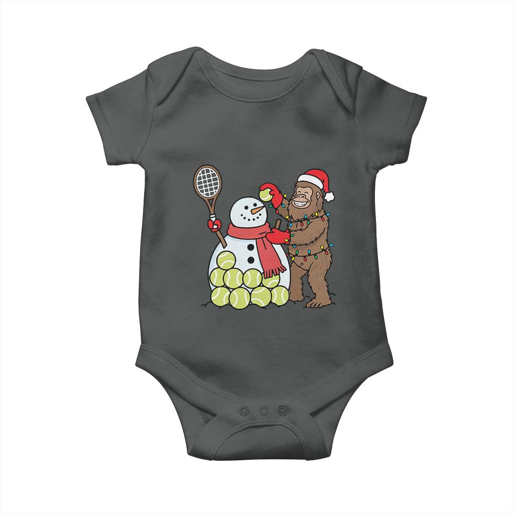Funny Squatch Christmas Tennis Gift Baby Onesie Bigfoot Player Enthusiast TS12 Dark Heather Print Your Wear