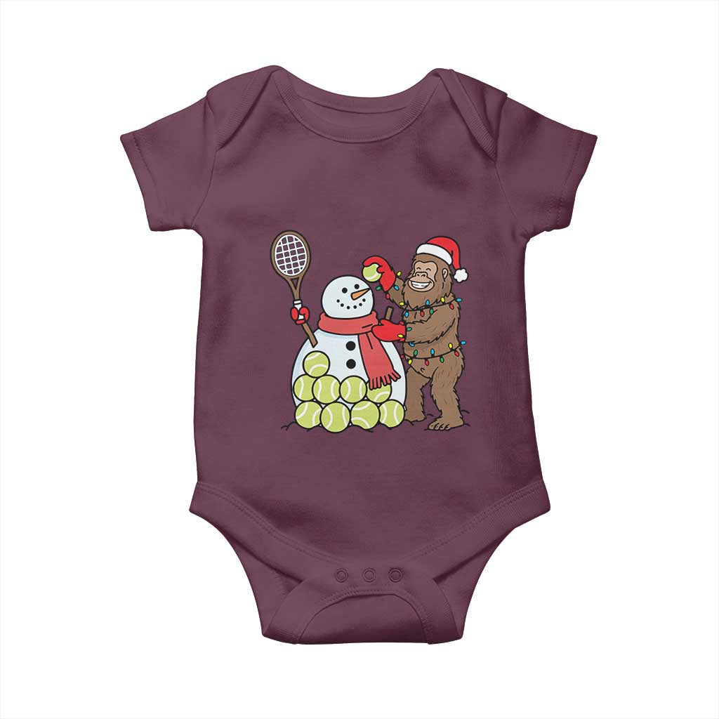 Funny Squatch Christmas Tennis Gift Baby Onesie Bigfoot Player Enthusiast TS12 Maroon Print Your Wear