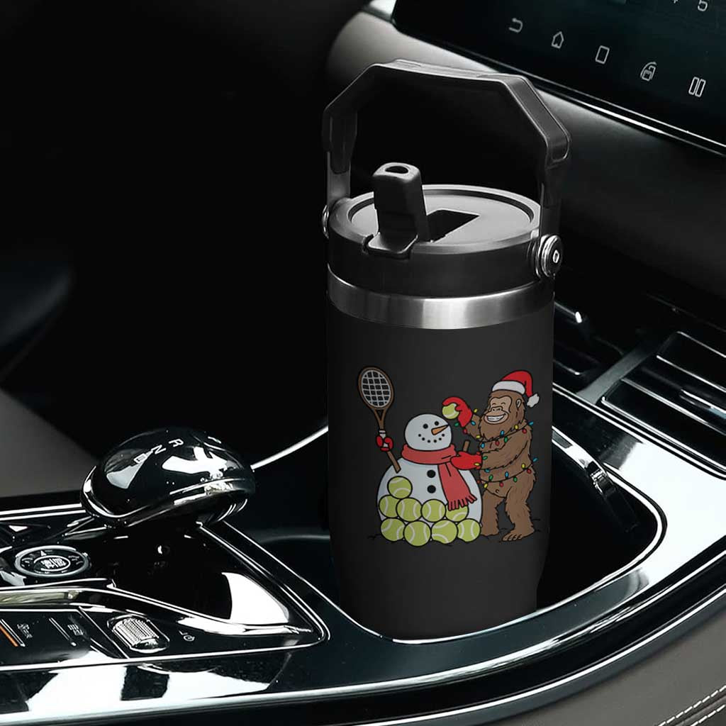 Funny Squatch Christmas Tennis Gift Flip Straw Tumbler Bigfoot Player Enthusiast TS12 Print Your Wear