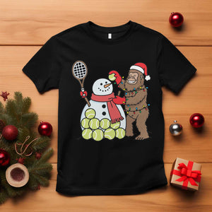 Funny Squatch Christmas Tennis Gift T Shirt Bigfoot Player Enthusiast TS12 Black Print Your Wear