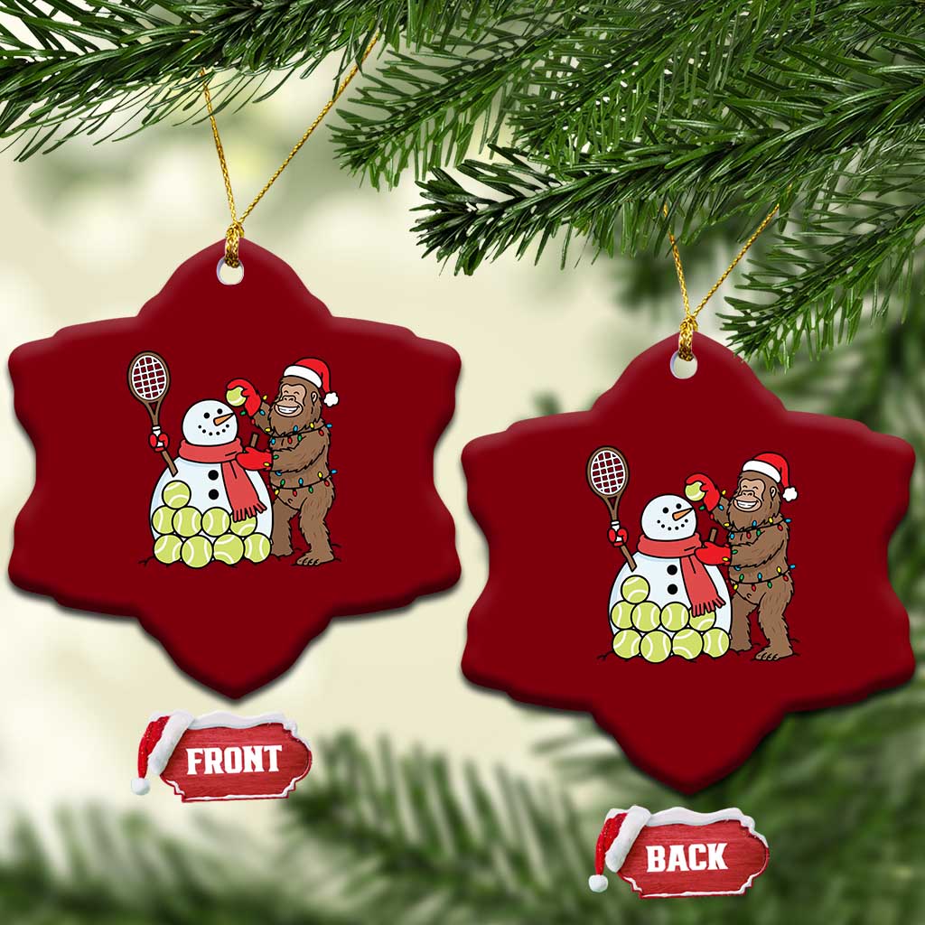 Funny Squatch Christmas Tennis Gift Ceramic Ornament Bigfoot Player Enthusiast TS12 Print Your Wear