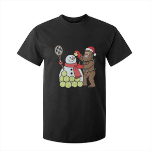 Funny Squatch Christmas Tennis Gift T Shirt For Kid Bigfoot Player Enthusiast TS12 Black Print Your Wear