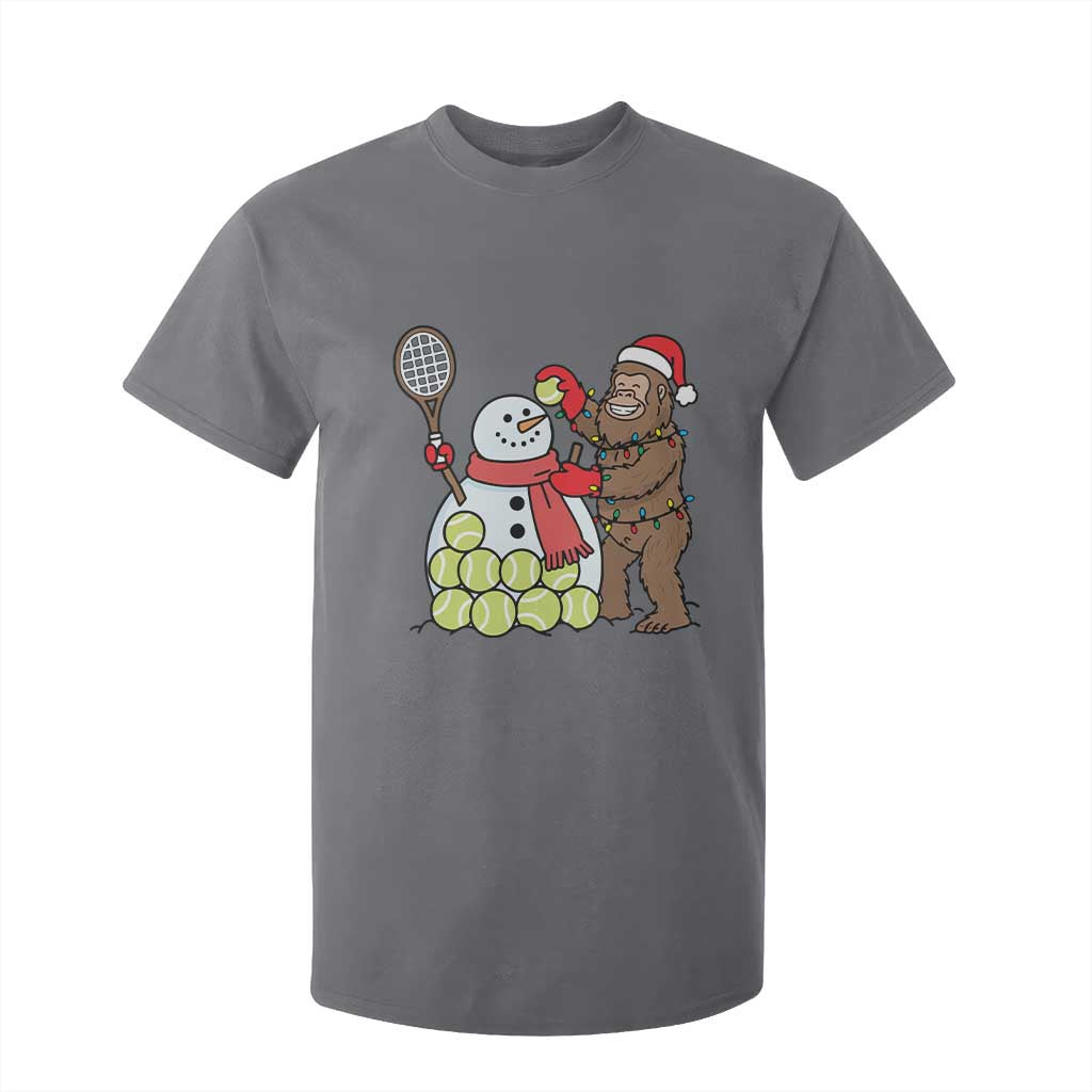Funny Squatch Christmas Tennis Gift T Shirt For Kid Bigfoot Player Enthusiast TS12 Charcoal Print Your Wear