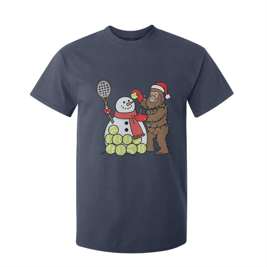 Funny Squatch Christmas Tennis Gift T Shirt For Kid Bigfoot Player Enthusiast TS12 Navy Print Your Wear