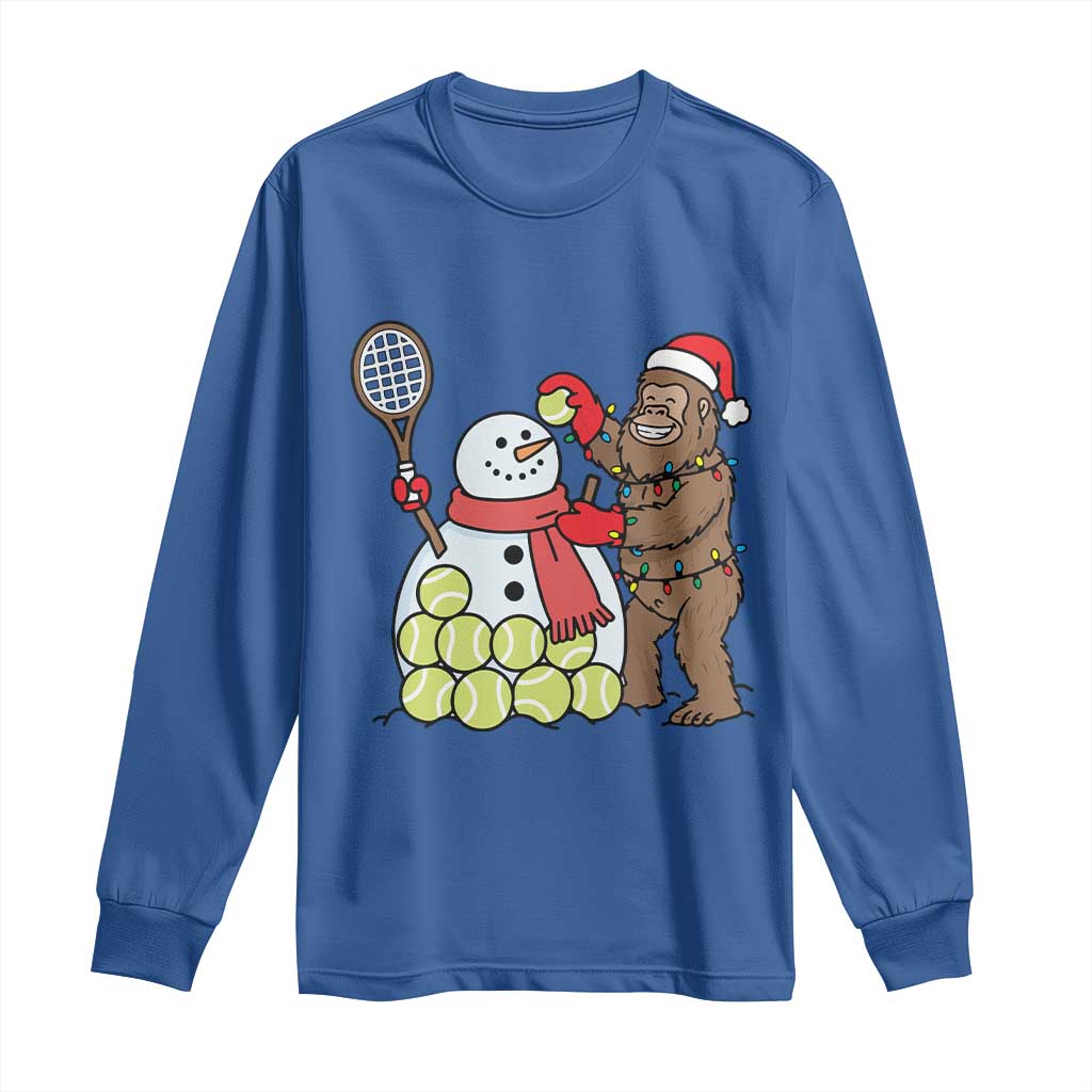 Funny Squatch Christmas Tennis Gift Long Sleeve Shirt Bigfoot Player Enthusiast TS12 Royal Blue Print Your Wear