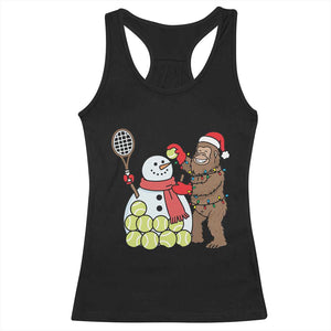 Funny Squatch Christmas Tennis Gift Racerback Tank Top Bigfoot Player Enthusiast TS12 Black Print Your Wear