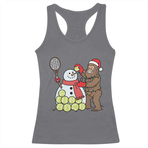 Funny Squatch Christmas Tennis Gift Racerback Tank Top Bigfoot Player Enthusiast TS12 Charcoal Print Your Wear