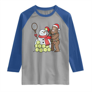 Funny Squatch Christmas Tennis Gift Raglan Shirt Bigfoot Player Enthusiast TS12 Sport Gray Royal Print Your Wear