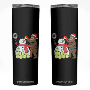 Funny Squatch Christmas Tennis Gift Skinny Tumbler Bigfoot Player Enthusiast TS12 Black Print Your Wear
