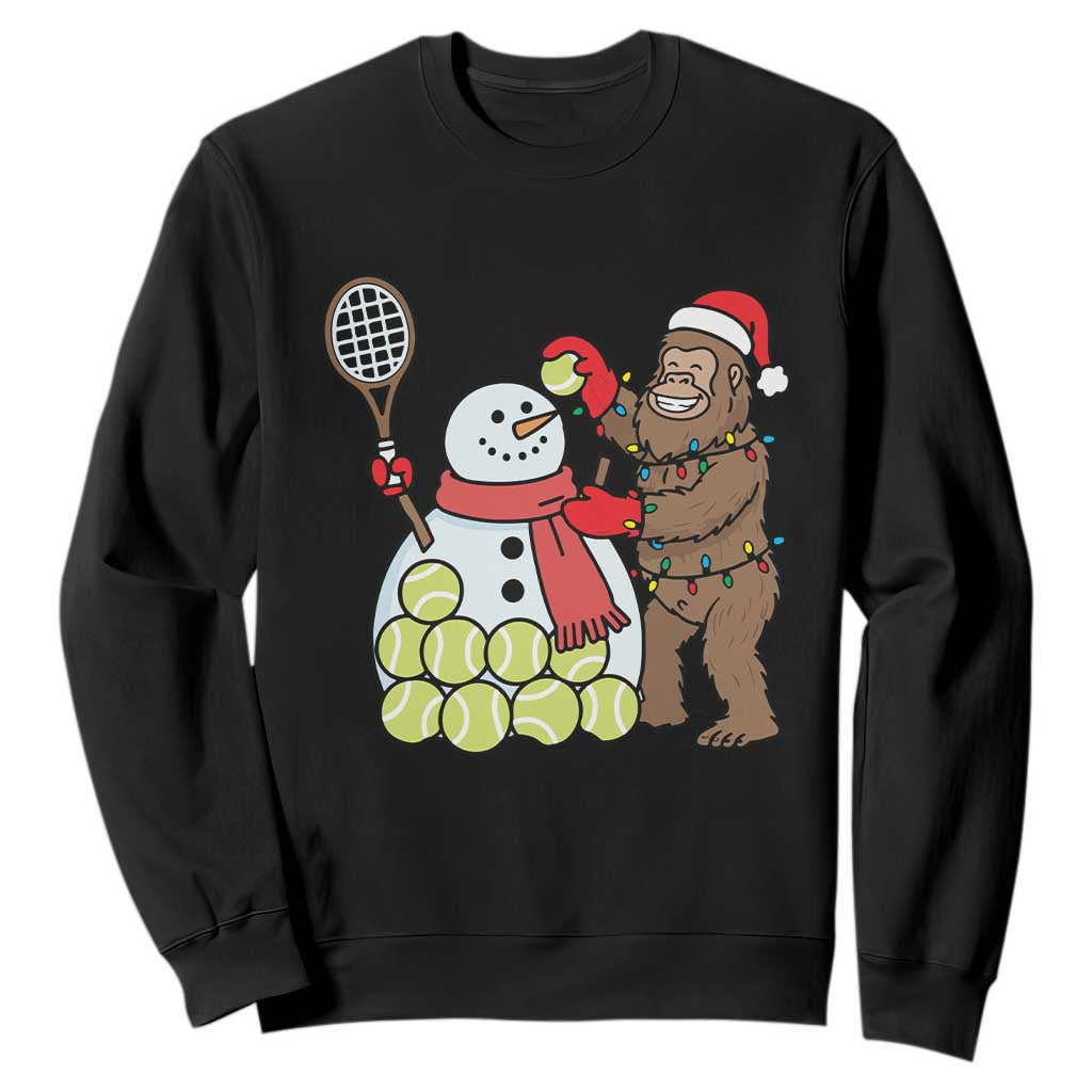 Funny Squatch Christmas Tennis Gift Sweatshirt Bigfoot Player Enthusiast TS12 Black Print Your Wear