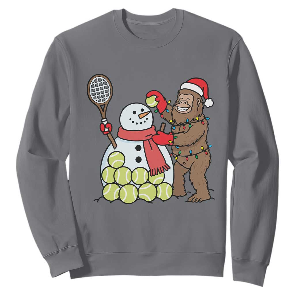Funny Squatch Christmas Tennis Gift Sweatshirt Bigfoot Player Enthusiast TS12 Charcoal Print Your Wear