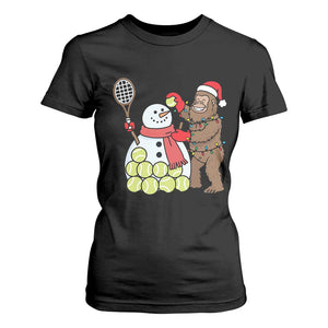 Funny Squatch Christmas Tennis Gift T Shirt For Women Bigfoot Player Enthusiast TS12 Black Print Your Wear