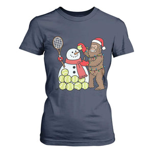 Funny Squatch Christmas Tennis Gift T Shirt For Women Bigfoot Player Enthusiast TS12 Navy Print Your Wear