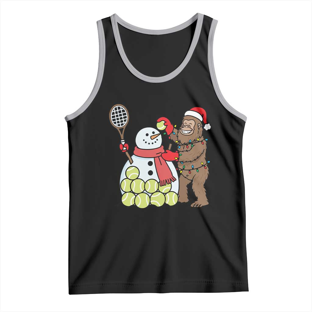 Funny Squatch Christmas Tennis Gift Tank Top Bigfoot Player Enthusiast TS12 Black Athletic Heather Print Your Wear