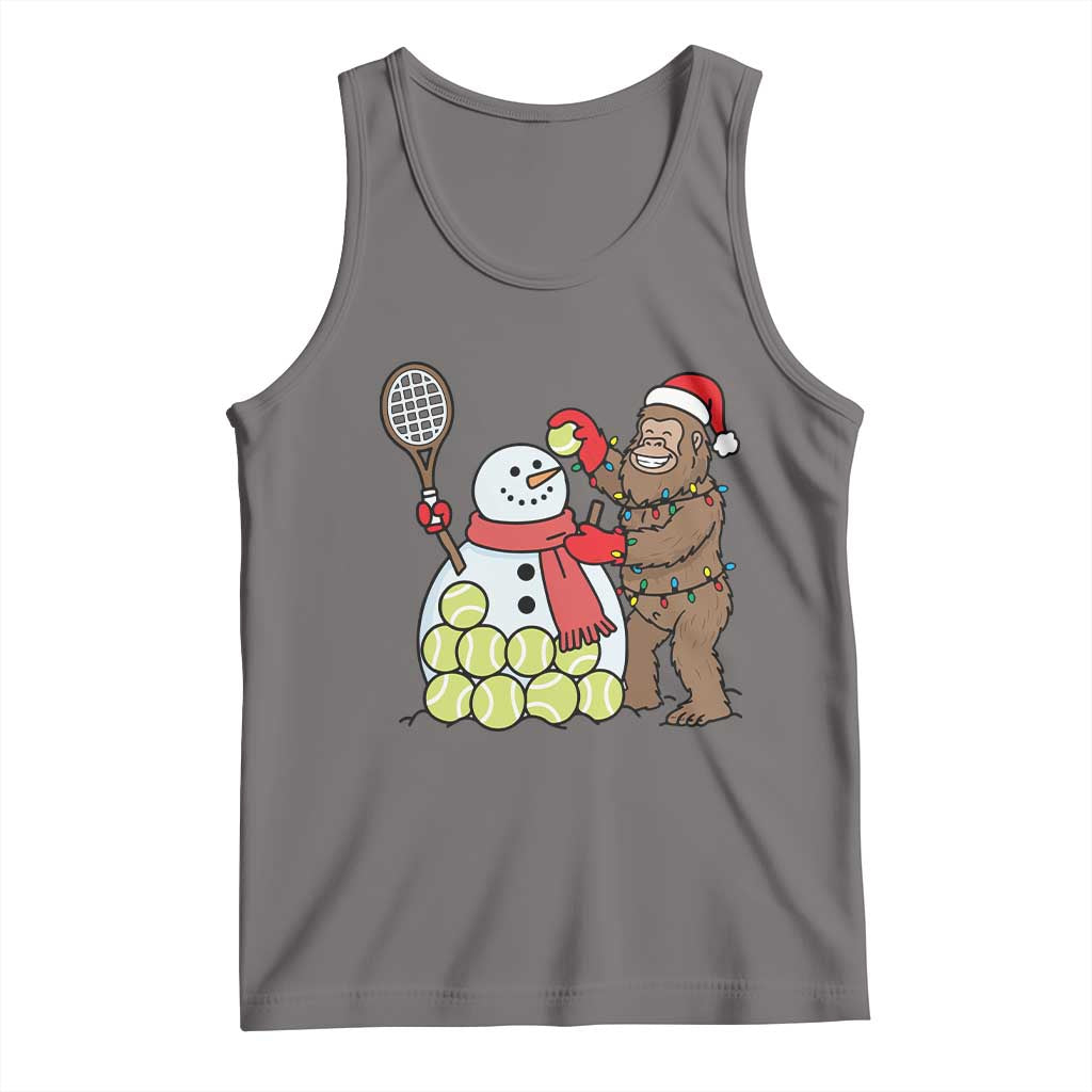 Funny Squatch Christmas Tennis Gift Tank Top Bigfoot Player Enthusiast TS12 Deep Heather Print Your Wear
