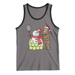 Funny Squatch Christmas Tennis Gift Tank Top Bigfoot Player Enthusiast TS12 Deep Heather Black Print Your Wear