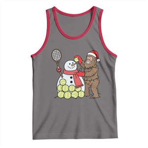Funny Squatch Christmas Tennis Gift Tank Top Bigfoot Player Enthusiast TS12 Deep Heather Red Print Your Wear
