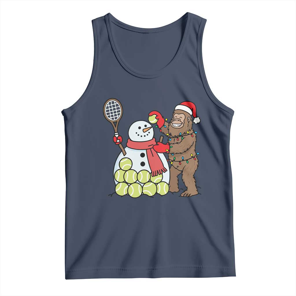 Funny Squatch Christmas Tennis Gift Tank Top Bigfoot Player Enthusiast TS12 Navy Print Your Wear
